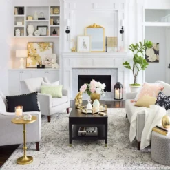 Calvin Gold Metal Accent Table, 22" -Accent Aura Furniture Store calvin gold metal accent table 22 2