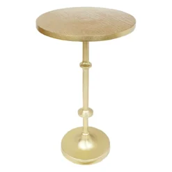 Calvin Gold Metal Accent Table, 22"