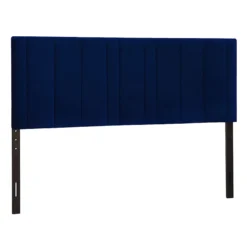 Chandler Channeled Navy Velvet King Headboard