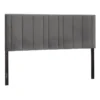 Chandler Grey Velvet Channeled King Headboard