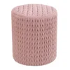Cheryl Quilted Ottoman, Blush, Pink Velvet