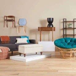 Classic Papasan Cushion, Teal -Accent Aura Furniture Store classic papasan cushion teal 2