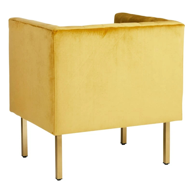 Crosby St Bendell Velvet Tufted Accent Chair, Yellow 2 Crosby St Bendell Velvet Tufted Accent Chair, Yellow - Image 2
