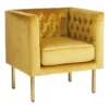 Crosby St Bendell Velvet Tufted Accent Chair, Yellow