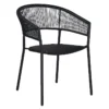Crosby St Brody Curved-Back Black Wicker Outdoor Chair