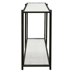 Crosby St Cooper Metal Console Table, Black -Accent Aura Furniture Store crosby st cooper metal console table black 2