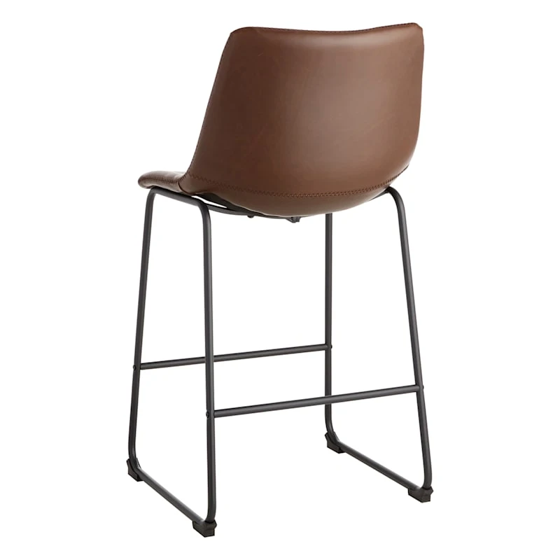 Crosby St Drake Espresso Brown Faux Leather Counter Stool 2 Crosby St Drake Espresso Brown Faux Leather Counter Stool - Image 2