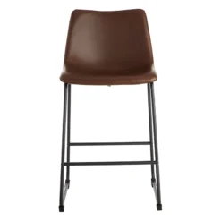 Crosby St Drake Espresso Brown Faux Leather Counter Stool 7 Crosby St Drake Espresso Brown Faux Leather Counter Stool -Accent Aura Furniture Store crosby st drake espresso brown faux leather counter stool 2