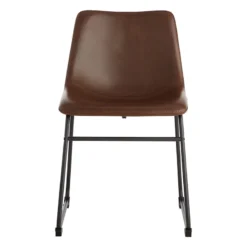Crosby St Drake Espresso Brown Faux Leather Dining Chair -Accent Aura Furniture Store crosby st drake espresso brown faux leather dining chair 2