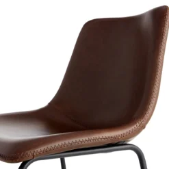 Crosby St Drake Espresso Brown Faux Leather Dining Chair -Accent Aura Furniture Store crosby st drake espresso brown faux leather dining chair 3