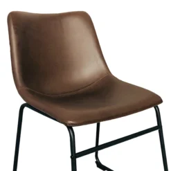 Crosby St Drake Espresso Brown Faux Leather Dining Chair -Accent Aura Furniture Store crosby st drake espresso brown faux leather dining chair 4