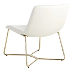 Crosby St Drake Faux Leather Lounge Chair, White -Accent Aura Furniture Store crosby st drake faux leather lounge chair white 2