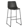 Crosby St Drake Modern Faux Leather Industrial Barstool, Dark Grey