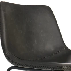 Crosby St Drake Modern Faux Leather Industrial Barstool, Dark Grey -Accent Aura Furniture Store crosby st drake modern faux leather industrial barstool dark grey 4