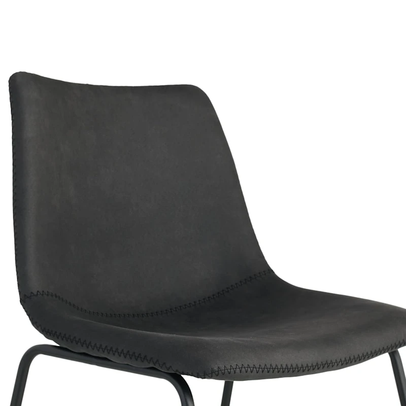 Crosby St Drake Modern Industrial Faux Leather Dining Chair, Grey 5 Crosby St Drake Modern Industrial Faux Leather Dining Chair, Grey - Image 5