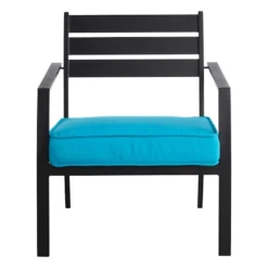 Crosby St Grammercy Black Steel Outdoor Sling Chair -Accent Aura Furniture Store crosby st grammercy black steel outdoor sling chair 2