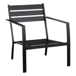 Crosby St Grammercy Black Steel Outdoor Sling Chair