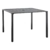 Crosby St Grammercy Black Steel Slat Outdoor Dining Table, 40"