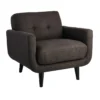 Crosby St Hadley Tufted Back Accent Chair, Charcoal Grey