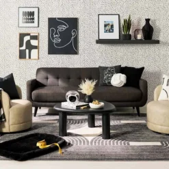 Crosby St Hadley Tufted Back Sofa, Charcoal Grey -Accent Aura Furniture Store crosby st hadley tufted back sofa charcoal grey 3