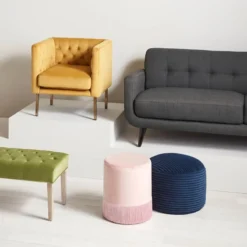 Crosby St Hadley Tufted Back Sofa, Charcoal Grey -Accent Aura Furniture Store crosby st hadley tufted back sofa charcoal grey 4