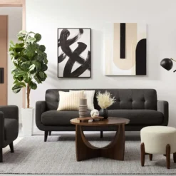 Crosby St Hadley Tufted Back Sofa, Charcoal Grey -Accent Aura Furniture Store crosby st hadley tufted back sofa charcoal grey 6