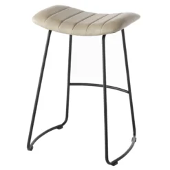 Crosby St Jude Grey Backless Barstool, 30" -Accent Aura Furniture Store crosby st jude grey backless barstool 30 2