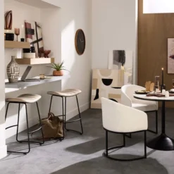 Crosby St Jude Grey Backless Barstool, 30" -Accent Aura Furniture Store crosby st jude grey backless barstool 30 4