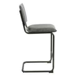 Crosby St Luka Faux Leather Counter Stool, Grey -Accent Aura Furniture Store crosby st luka faux leather counter stool grey 2