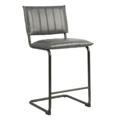 Crosby St Luka Faux Leather Counter Stool, Grey