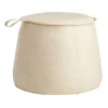 Crosby St Rowan Cream Faux Leather Ottoman