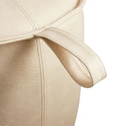 Crosby St Rowan Cream Faux Leather Ottoman -Accent Aura Furniture Store crosby st rowan cream faux leather ottoman 2