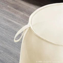 Crosby St Rowan Cream Faux Leather Ottoman -Accent Aura Furniture Store crosby st rowan cream faux leather ottoman 5