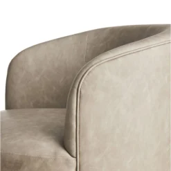 Crosby St Sawyer Grey Faux Leather Swivel Chair -Accent Aura Furniture Store crosby st sawyer grey faux leather swivel chair 3