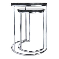 Crosby St Set Of 2 Essex Black Marble Nesting Tables -Accent Aura Furniture Store crosby st set of 2 essex black marble nesting tables 3
