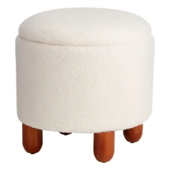 Crosby St Shay Storage Ottoman, White