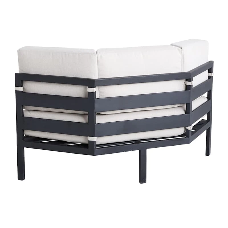 Crosby St Soho Outdoor Collection Black Steel Corner Chair 2 Crosby St Soho Outdoor Collection Black Steel Corner Chair - Image 2