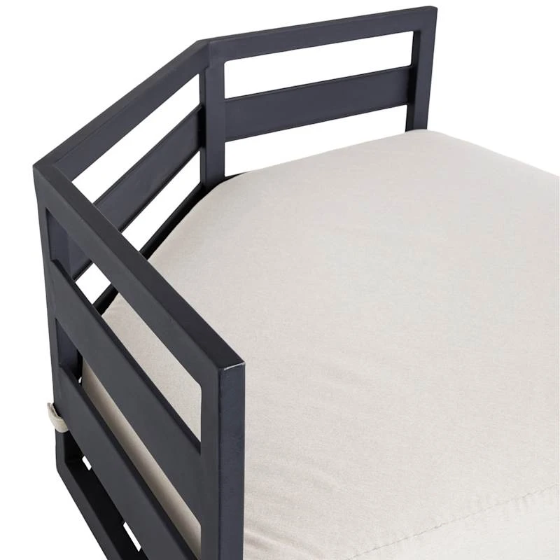 Crosby St Soho Outdoor Collection Black Steel Corner Chair 3 Crosby St Soho Outdoor Collection Black Steel Corner Chair - Image 3