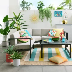 Crosby St Soho Outdoor Collection Black Steel Corner Chair 7 Crosby St Soho Outdoor Collection Black Steel Corner Chair -Accent Aura Furniture Store crosby st soho outdoor collection black steel corner chair 3