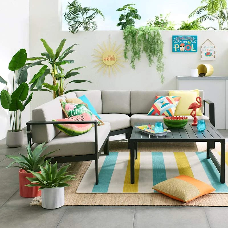 Crosby St Soho Outdoor Collection Black Steel Corner Chair 4 Crosby St Soho Outdoor Collection Black Steel Corner Chair - Image 4