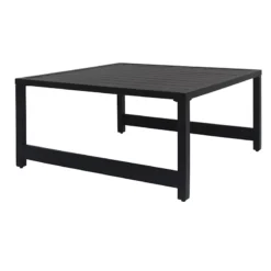 Crosby St Soho Outdoor Collection Black Steel Slat Coffee Table