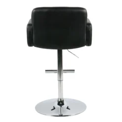 Crosby St Stout Adjustable Faux Leather Barstool, Black -Accent Aura Furniture Store crosby st stout adjustable faux leather barstool black 3