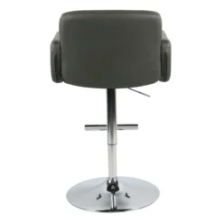Crosby St Stout Adjustable Faux Leather Barstool, Grey -Accent Aura Furniture Store crosby st stout adjustable faux leather barstool grey 3