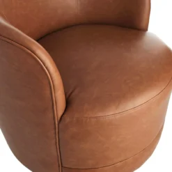 Crosby St Swivel Faux Leather Tub Chair -Accent Aura Furniture Store crosby st swivel faux leather tub chair 4