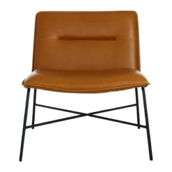 Crosby St Zoey Faux Leather Accent Chair, Camel -Accent Aura Furniture Store crosby st zoey faux leather accent chair camel 2