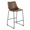 Drake Espresso Faux Leather Modern Industrial Barstool, 30"