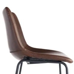 Drake Modern Faux Leather Industrial Barstool, Espresso -Accent Aura Furniture Store drake modern faux leather industrial barstool espresso 3