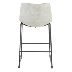 Drake Modern Faux Leather Industrial Barstool, Light Grey -Accent Aura Furniture Store drake modern faux leather industrial barstool light grey 4