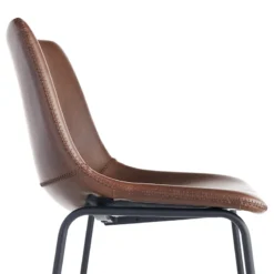 Drake Modern Faux Leather Industrial Counter Stool, Espresso -Accent Aura Furniture Store drake modern faux leather industrial counter stool espresso 3