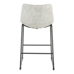Drake Modern Industrial Faux Leather Counter Stool, Light Grey -Accent Aura Furniture Store drake modern industrial faux leather counter stool light grey 4